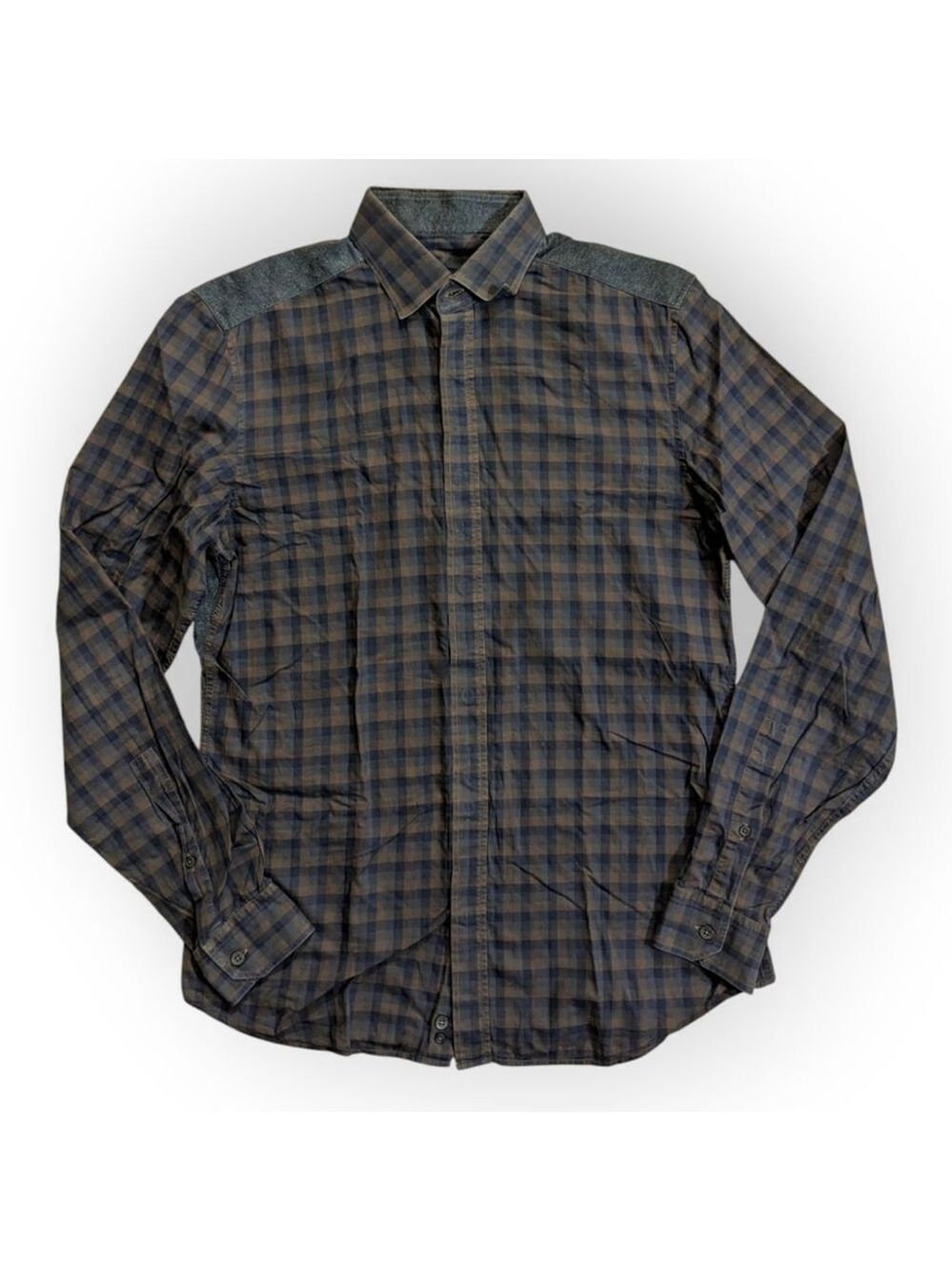 Z Zegna Plaid Button Down Shirt Size 15 38